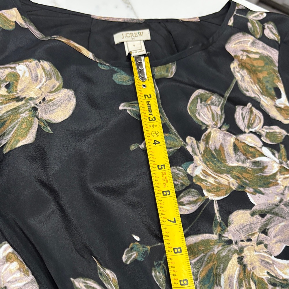 J. Crew Black Floral Long Sleeve Dress - Picture 6 of 8